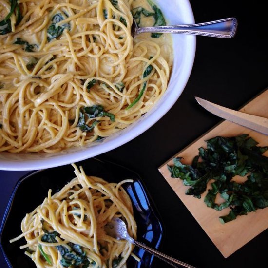 Spaghetti with Lemon Cream Sauce