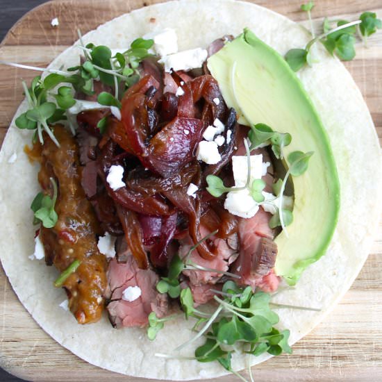 Tacos con Carne Asada