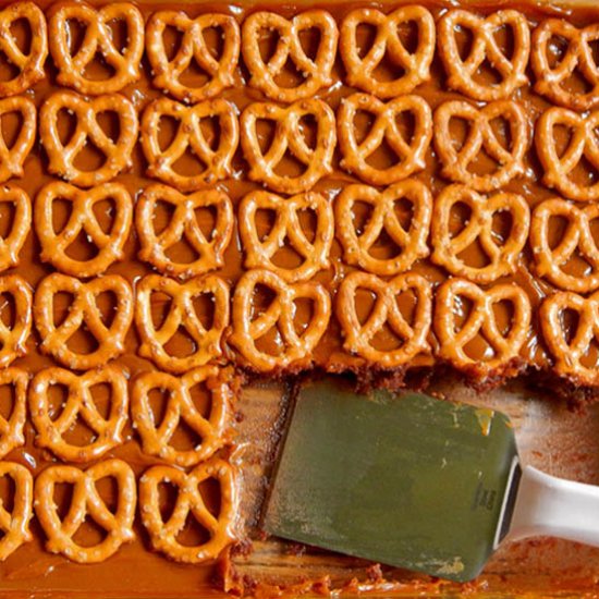 Caramel Pretzel Brownies