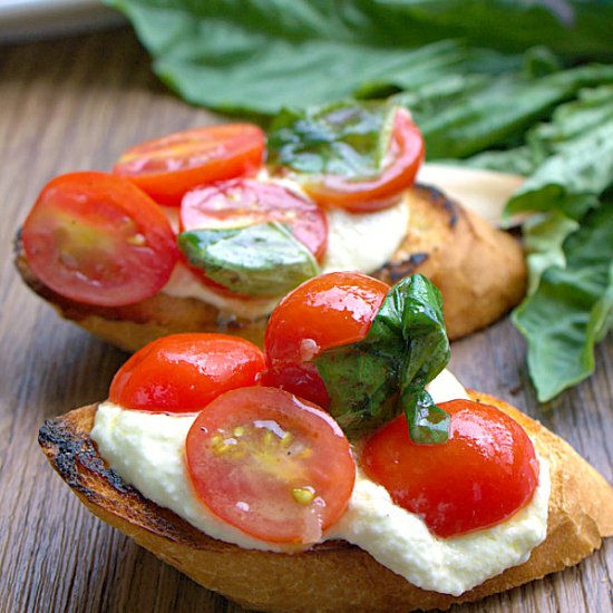 Bruschetta, Whipped Feta, Crostini