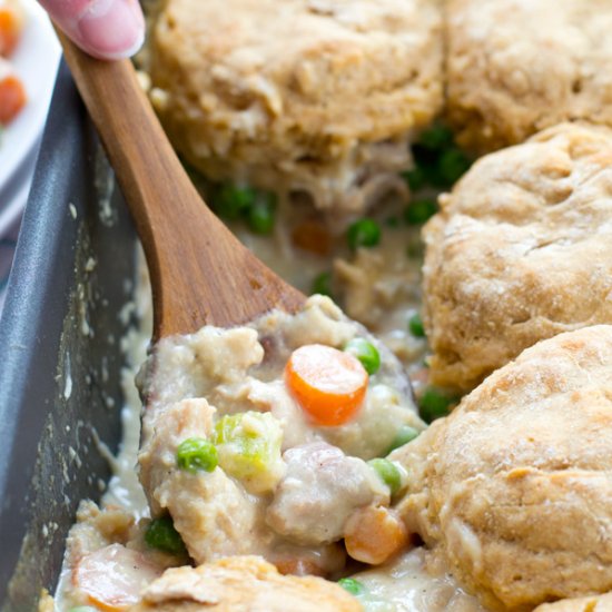 Biscuit Chicken Pot Pie Casserole