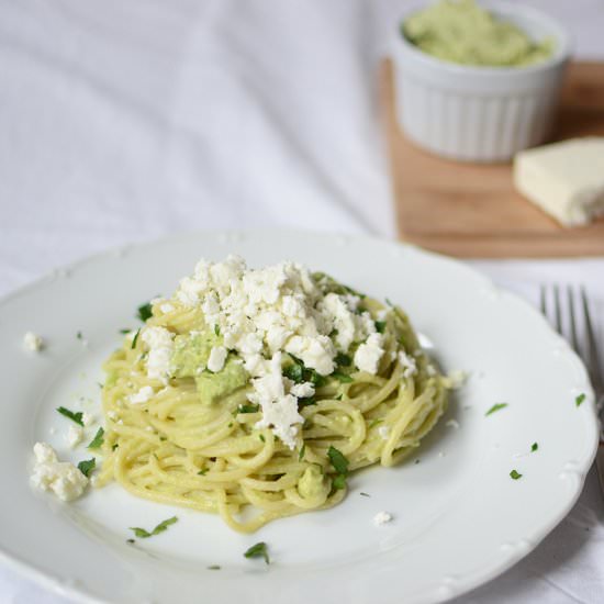 Pasta with Avocado and Feta