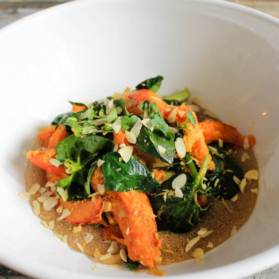 Pumpkin Salad on Creamy Amaranth