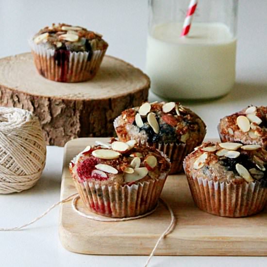 Mixed Berry and Almond Muffin