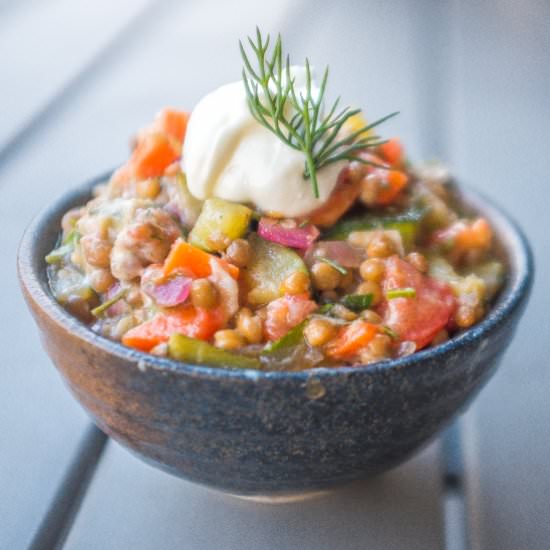 Tangy Vegetarian Lentil Salad