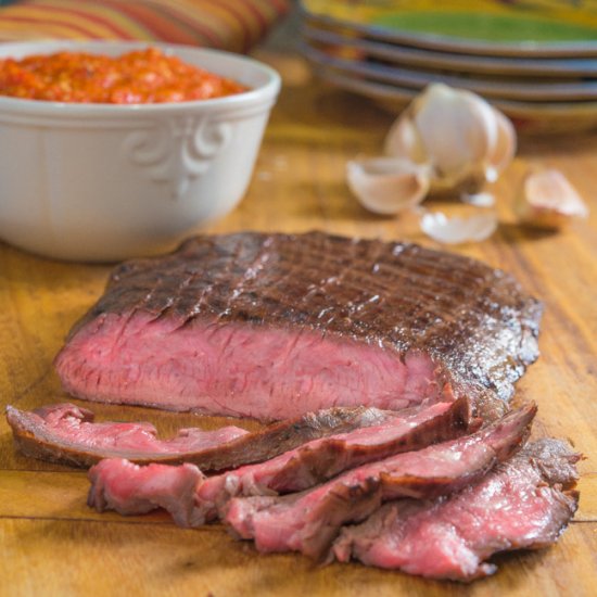 Flank Steak with Romesco Sauce