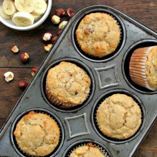 Banana Hazelnut Muffins