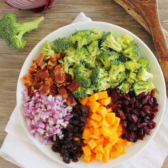 Fresh Broccoli Salad with Cheddar