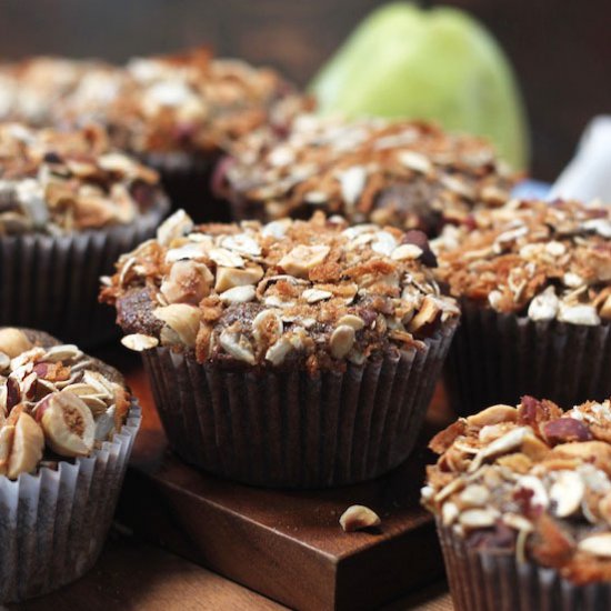 Pear and Buckwheat Crumble Muffins