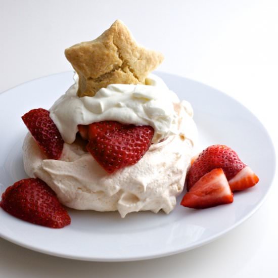 Strawberry Shortcake on Meringues