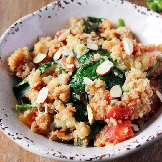 Cheesy Quinoa and Spinach Bake