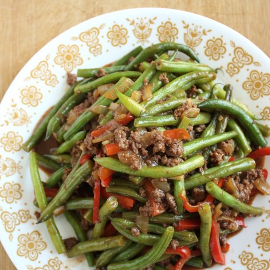 Green Bean and Ground Beef Stir Fry