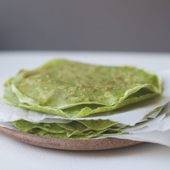 Vegan Green Crepes