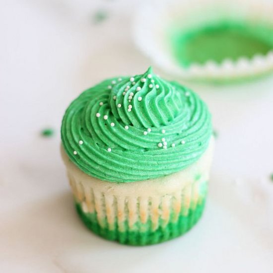 Green Ombre St. Patrick’s Cupcakes