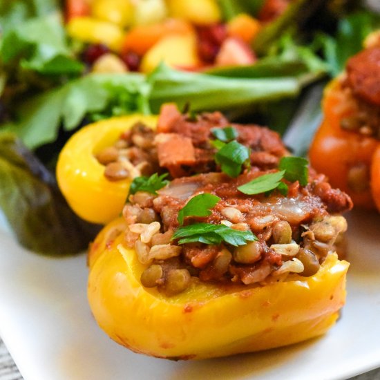 Italian Lentil Stuffed Peppers