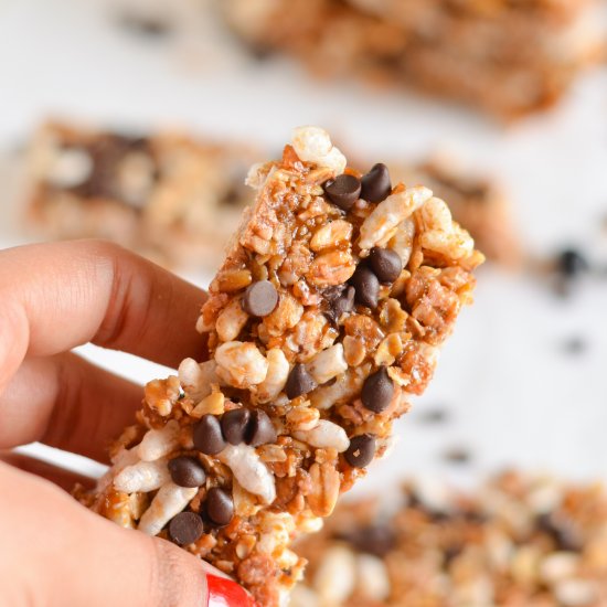 No Bake Chocolate Chip Granola Bars