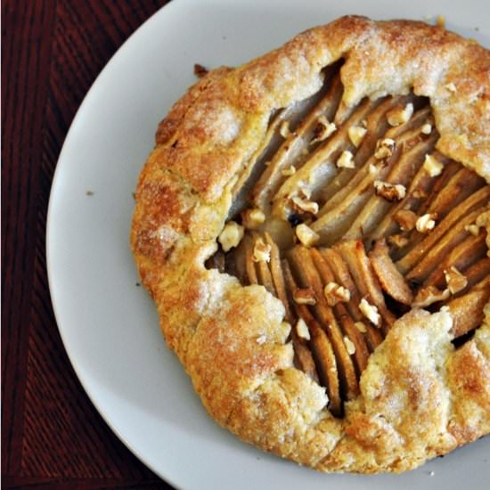 Pear, Cardamom and Walnut Galette