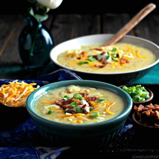 Three-Cheese Baked Potato Soup