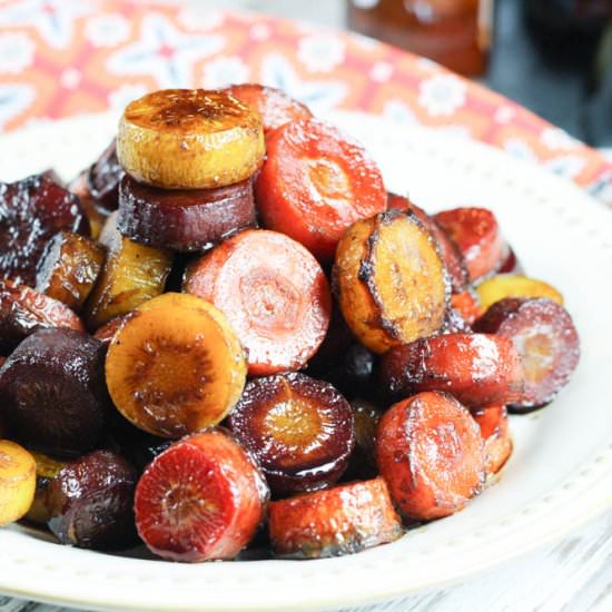 Honey Balsamic Rainbow Carrots