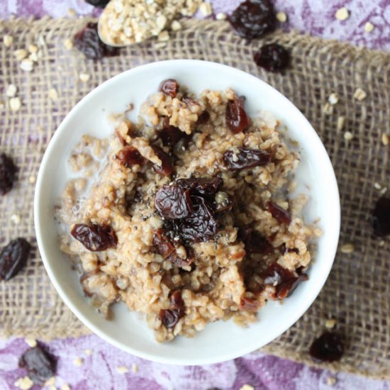 Cherry chia steel cut oatmeal