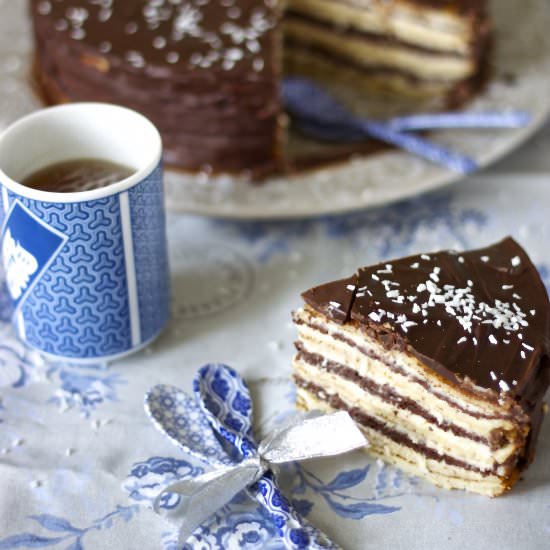 Crepe-cake with coconut cream