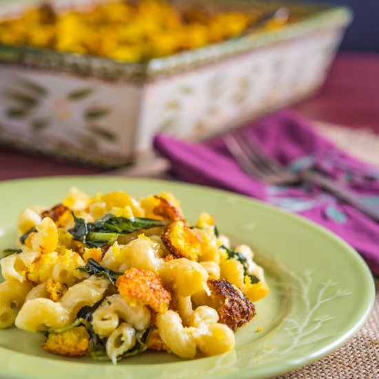 Mac and Cheese with Collards