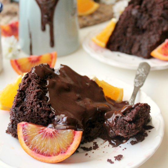 Orange chocolate brownie cake