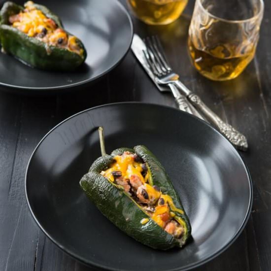 Shrimp Stuffed Poblano Peppers