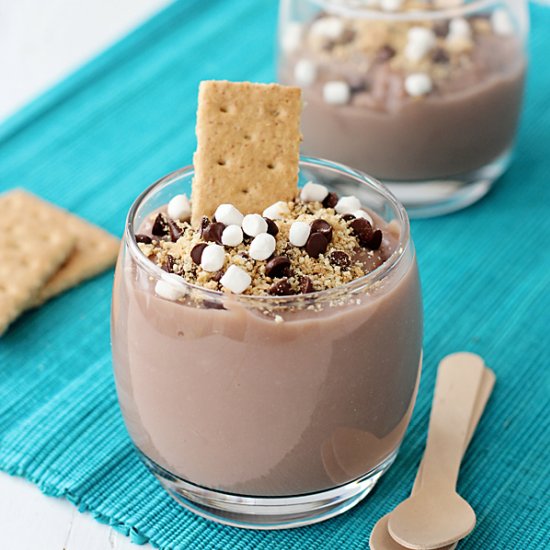 Microwave S’mores Chocolate Pudding