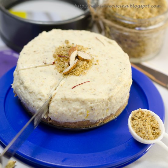 No-Bake Thandai Cheesecake