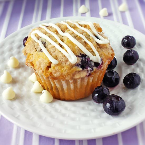 Blueberry Muffins with White Chocolate