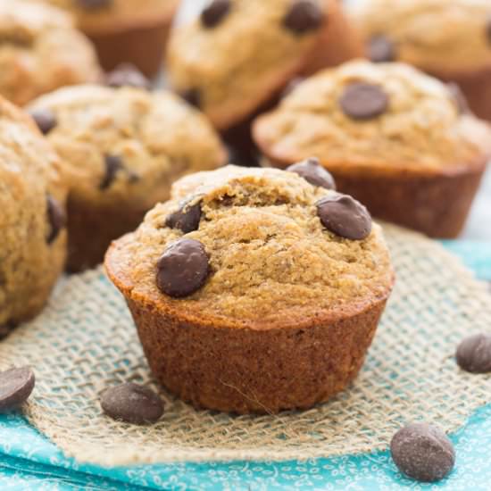 Skinny Banana Almond Butter Muffins