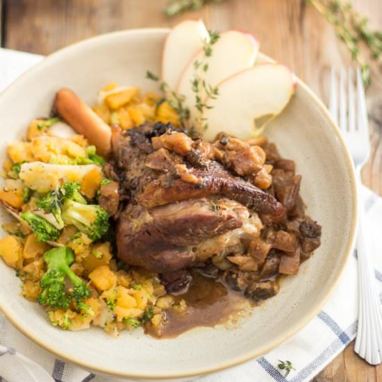 Spiced Apple Braised Lamb Shank