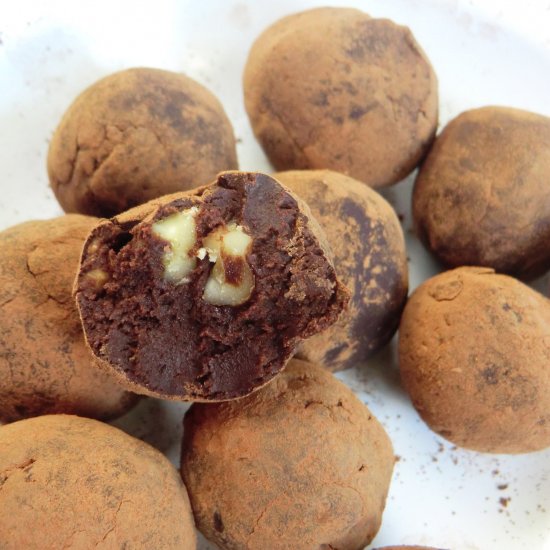 Dark Chocolate and Walnut Truffles