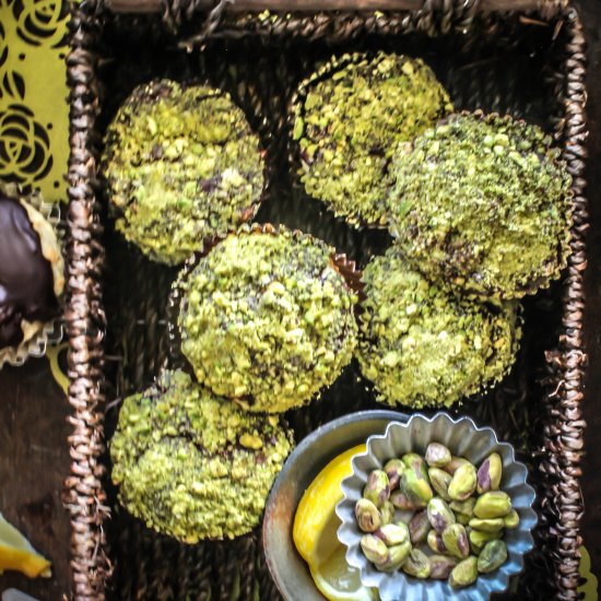 Lemon, Chocolate Pistachio Muffins