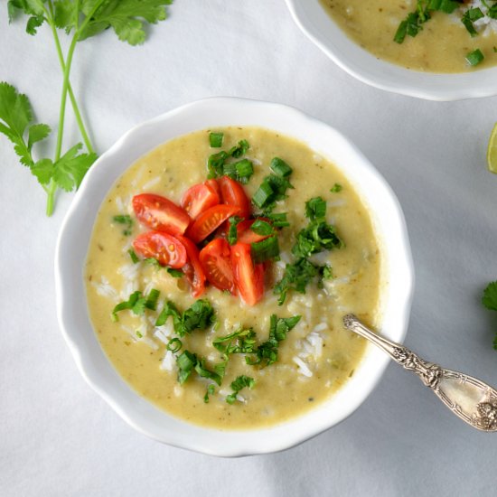 White Chicken Chili & Rice Bowls