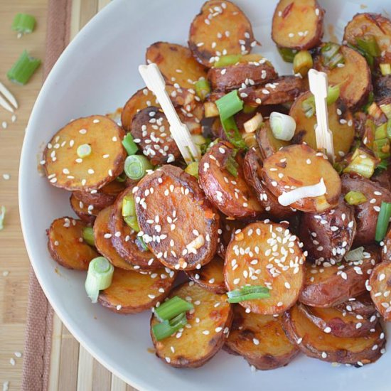 Baked Potato in Chili Garlic Sauce