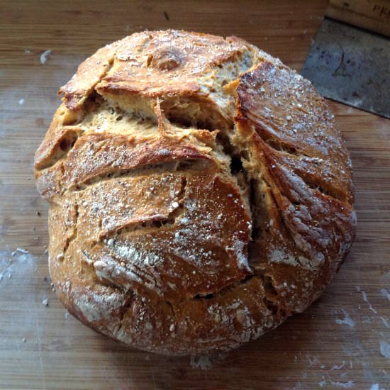 No Knead Sourdough Bread