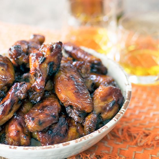 Baked Bourbon & Maple Chicken Wings