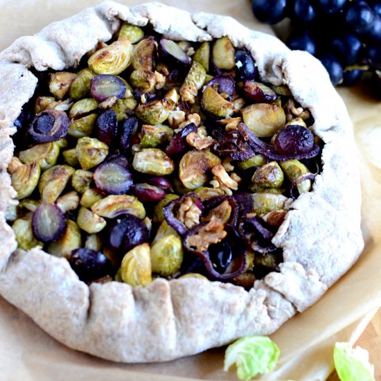 Brussels Sprouts Grape Galette