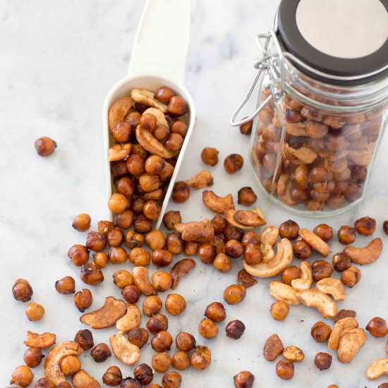 Spicy Salty Sweet Roasted Chickpeas