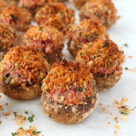 Corned Beef Stuffed Mushrooms