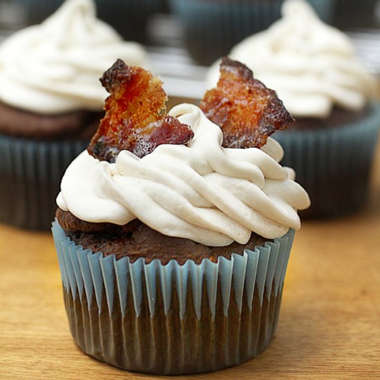 Maple Glazed Bacon Cupcakes