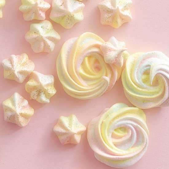 Rainbow Meringue Cookies