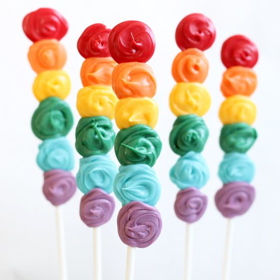 Rainbow candy pops