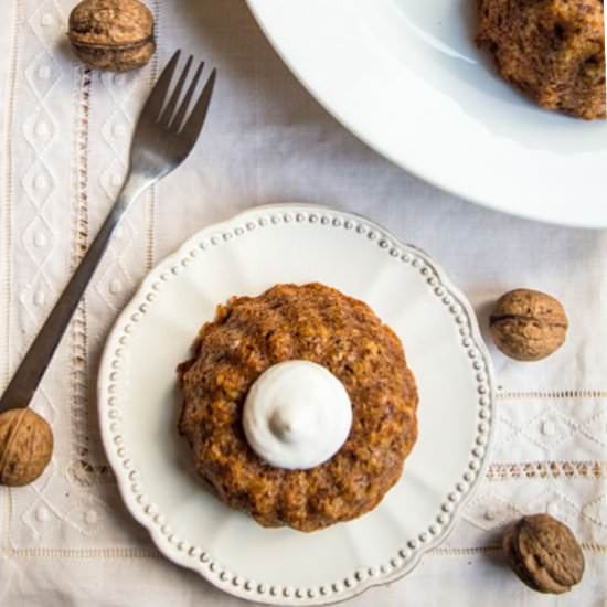 Banana Walnut Bundt Cakes