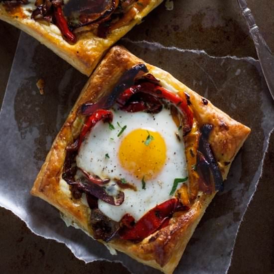 Roasted Vegetables & Egg Galettes