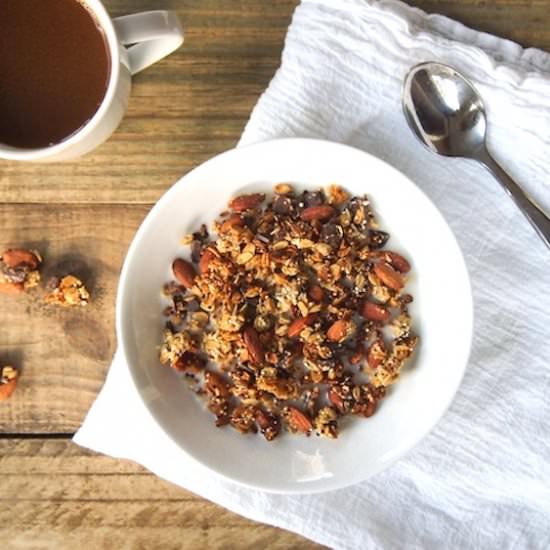 Low Sugar Dark Chocolate Granola