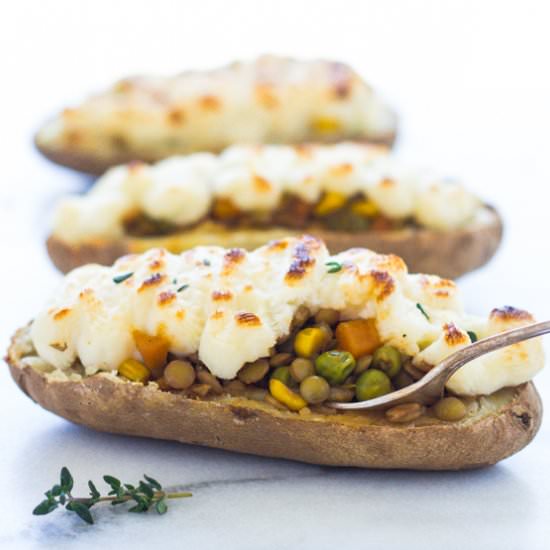 Twice Baked Lentil Shepherds Pie