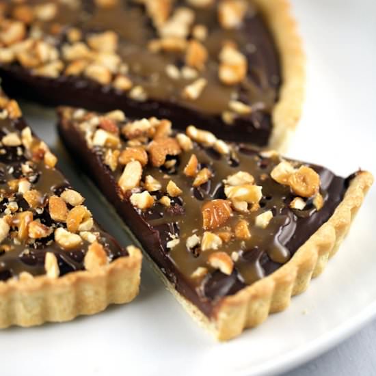 Dark Chocolate Salted Caramel Tart